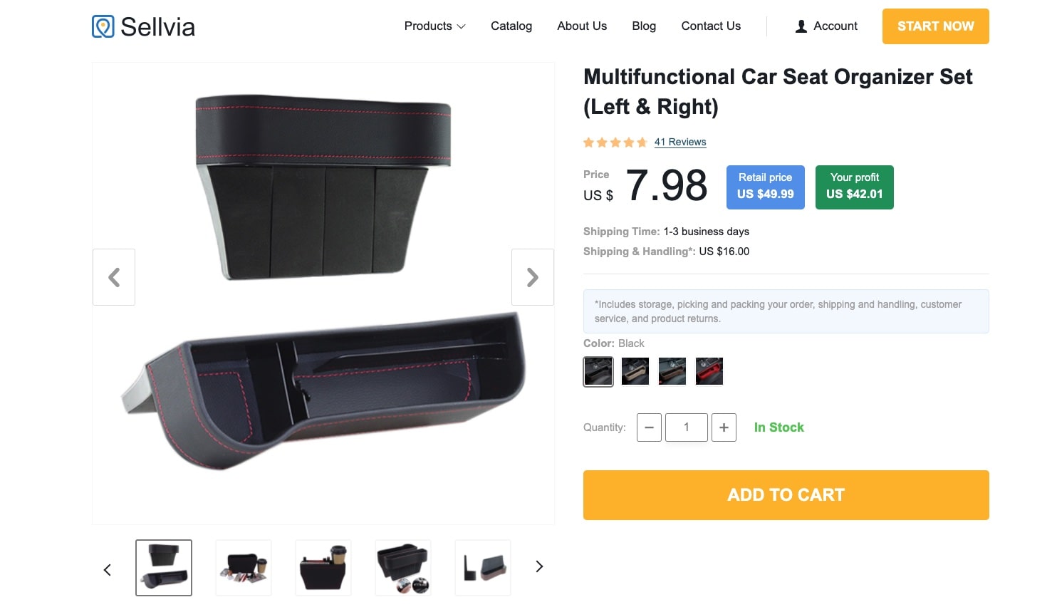 a picture showing a great example of a product from profitable niches with low competition - it's car organizer