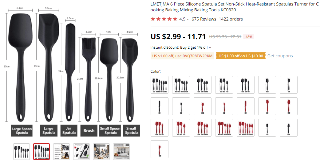 Dropship kitchen products silicone spatula