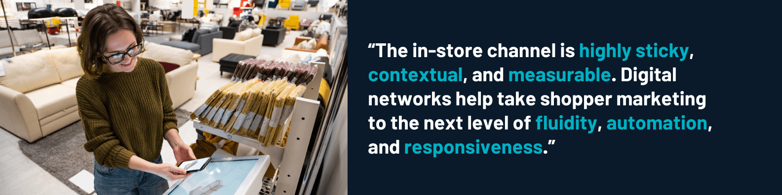 Creative Realities blog pull quote about in-store digital signage monetization