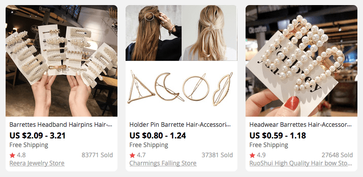 Hair clips and barrettes are one of the best dropshipping niche ideas to consider in 2021