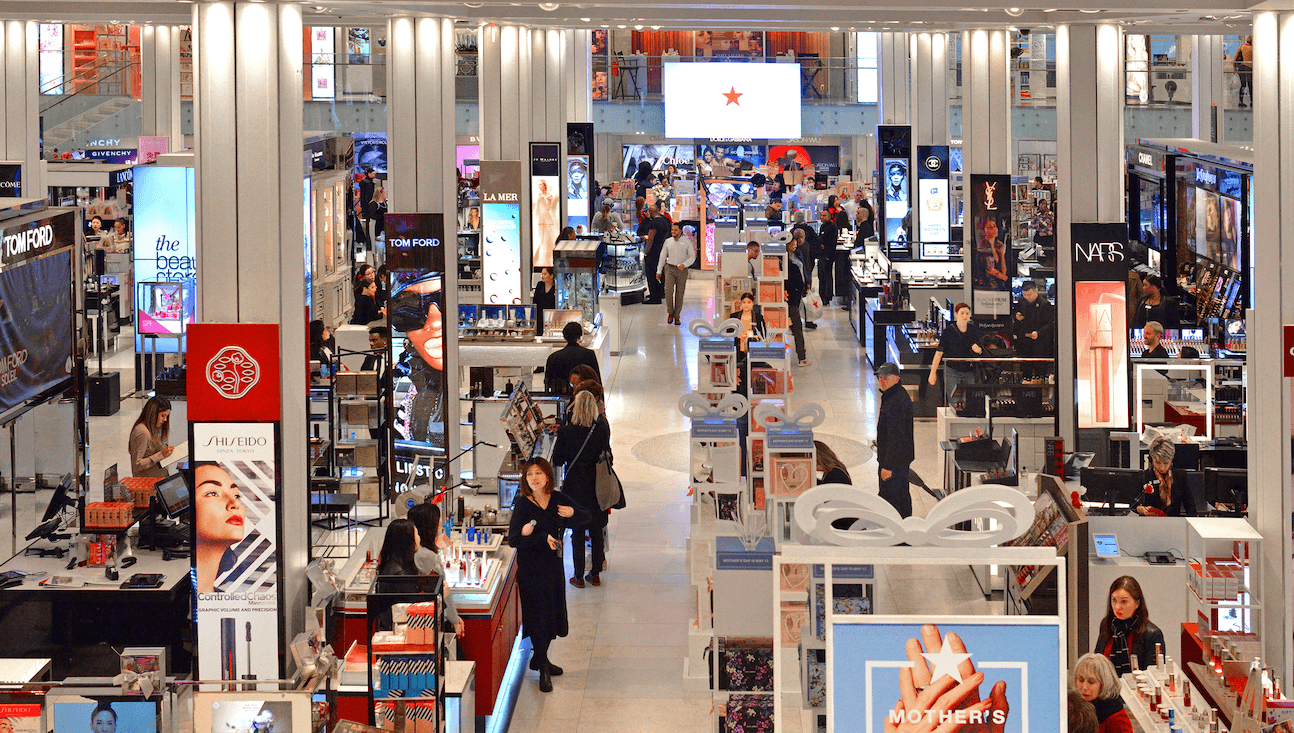 digital screens make a retail media network in a macy's store